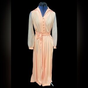 vintage JcPenny dress with sheer sleeve and tie belt size 8 on tag